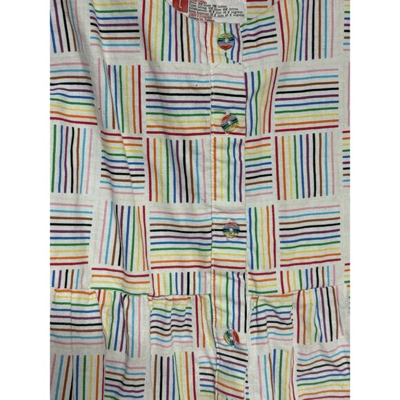 Target Pride Rainbow Striped Gender Inclusive Linen Babydoll Dress Sz L Festival - Picture 4 of 7